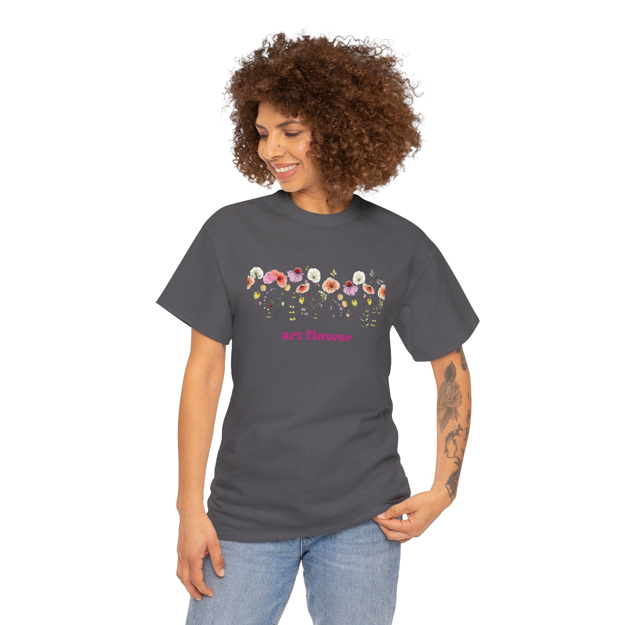 Camiseta floral para mujer - Diseño de flores coloridas 