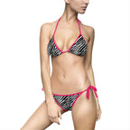 Zebra Print Triangle Bikini — Women's Tie-Side Swimwear