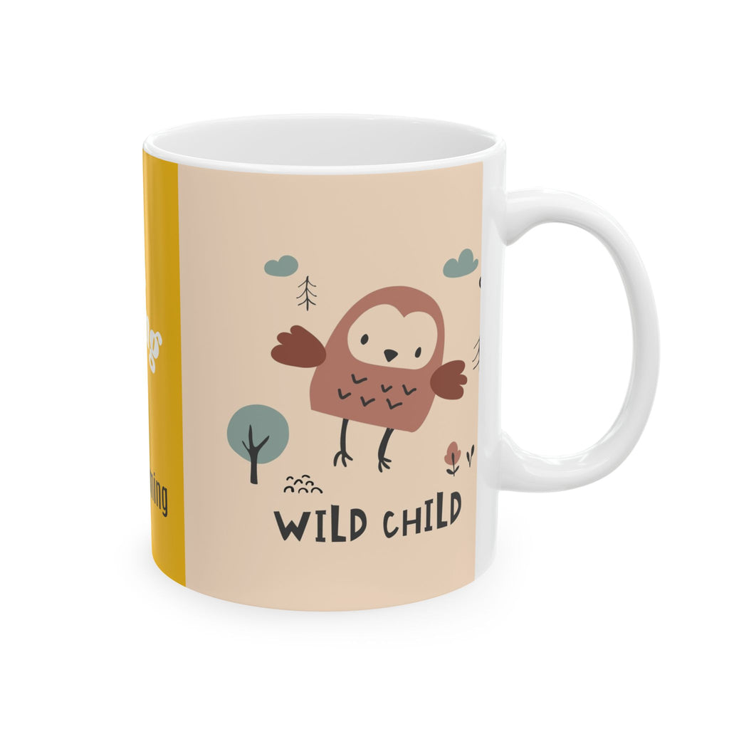 Whimsical Owl Ceramic Mug - Good Morning "Art for Kids"