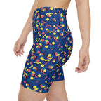 Colorful Women's Workout Shorts, Funky Activewear, Gym Shorts, Fitness Apparel. 