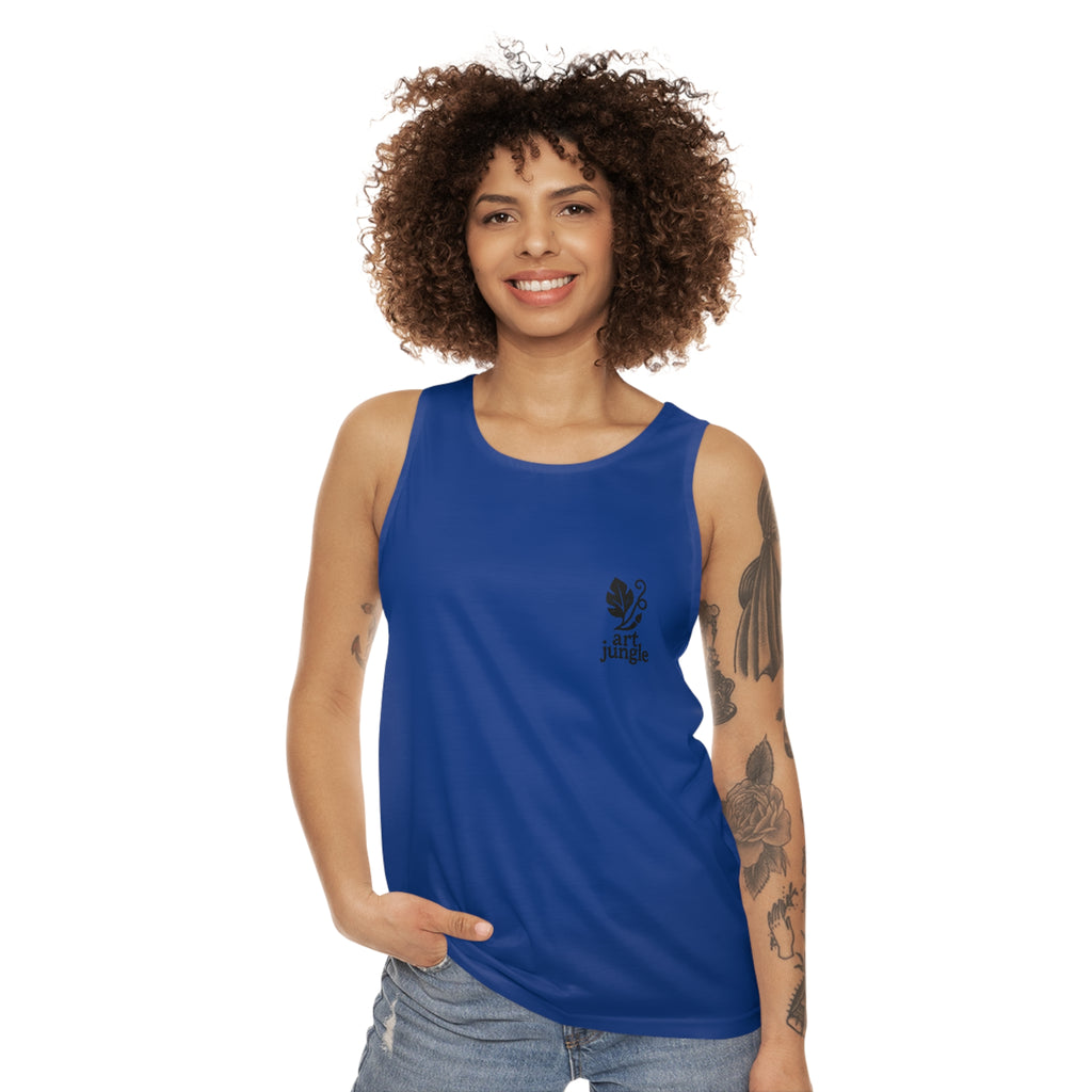 Jungle Vibes Tank Top, Summer Workout Shirt, Vacation Essential, Eco-Friendly Activewear 