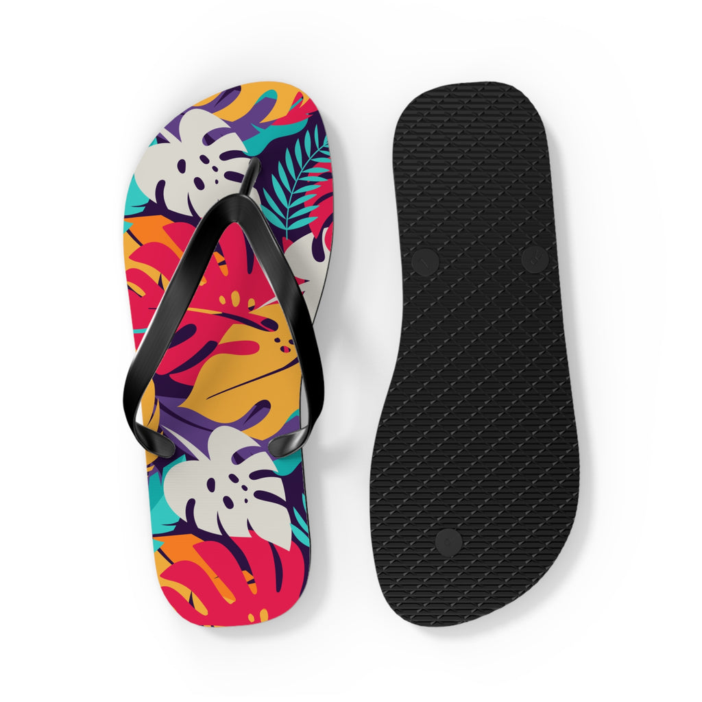 Tropical Leaf Flip Flops — Colorful Hawaiian Beach Sandals