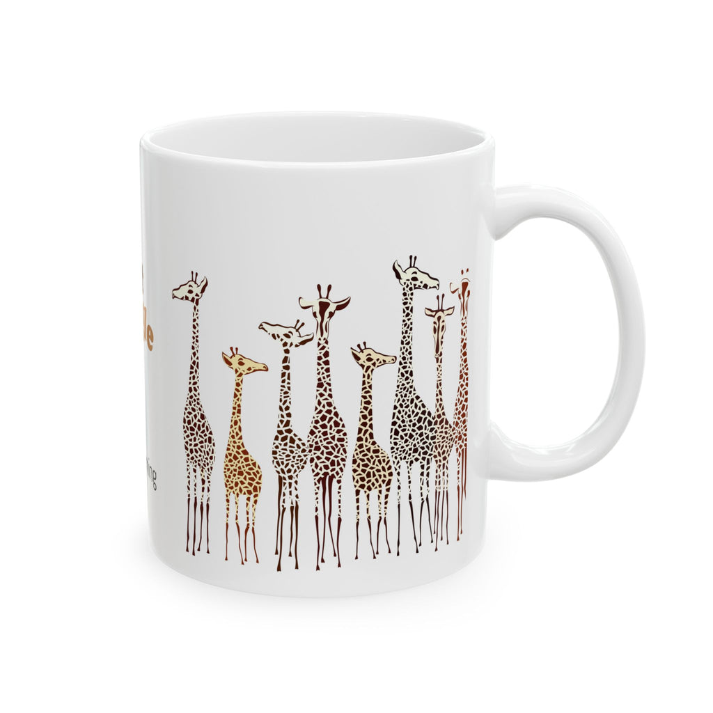 Taza de cerámica con diseño de jirafa de la jungla — "Buenos días" (325 ml, 430 ml)