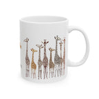 Taza de cerámica con diseño de jirafa de la jungla — "Buenos días" (325 ml, 430 ml)