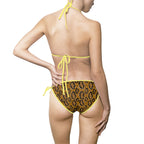 Snake Print Triangle Bikini — Women's Tie-Side Swimsuit 