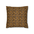 Snake Print Throw Pillowcase — Mustard Animal Print Square Pillow Cover
