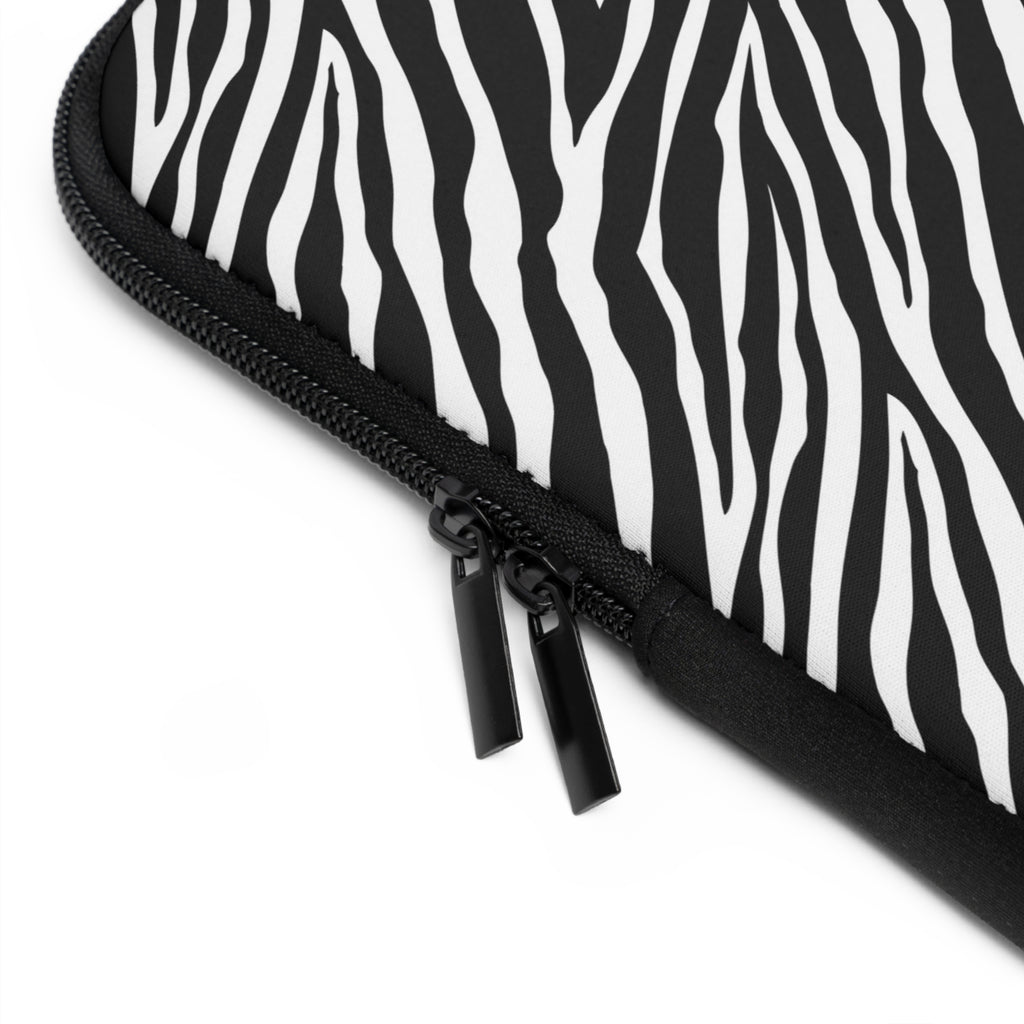 Zebra Print Laptop Sleeve – Black &amp; White Protective Case